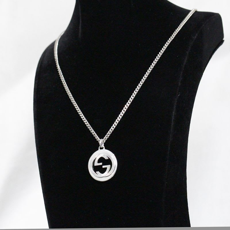 Gucci Necklace Interlocking Silver 925 55 cm E1357