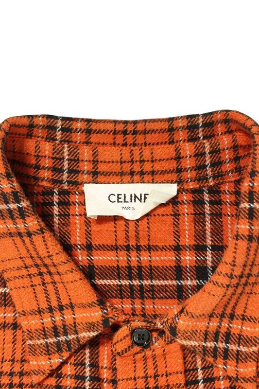 Celine 2c486554t Checked Long Sleeve Shirt Men's 40