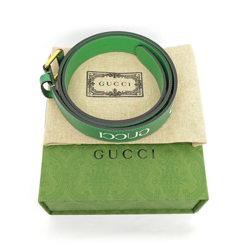 Gucci X Adidas Belt 702277 Green Gold Hardware Green 95cm (37.40in)