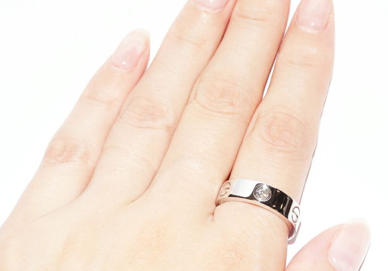 Cartier Ring 18K White Gold Diamond 3P (022ct) Love Ring Half Diamond B40325