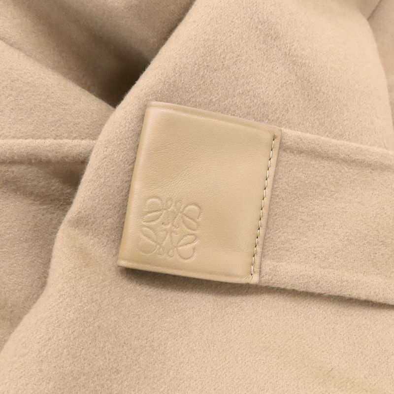 Loewe Wrap Coat Cashmere Wool Beige Camel S359y01x64 Women's Belt 34