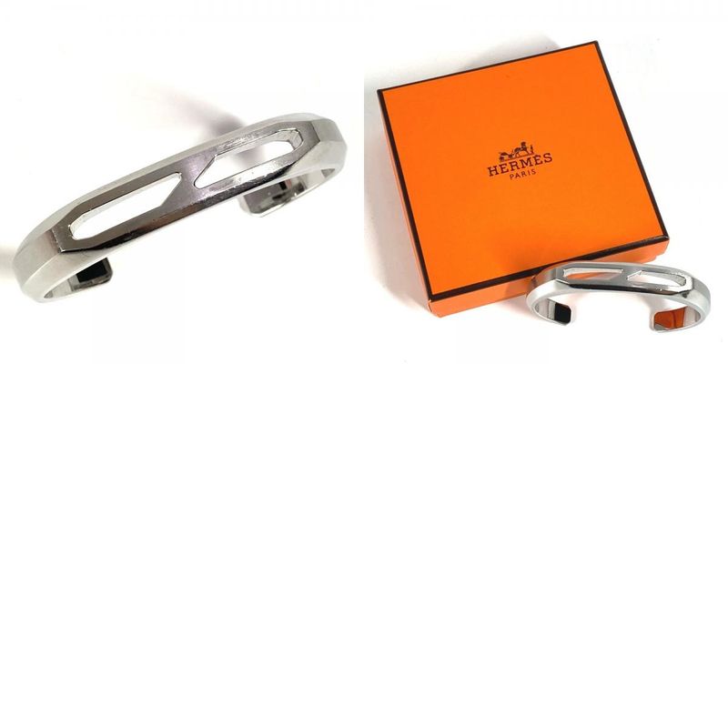 Hermes Bangle Delta Cuff Bangle SS Silver