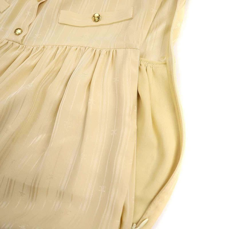 Celine Lavalliere Dress Lavalliere Silk Jacquard Dress 2r12l550v.03ch Beige 34