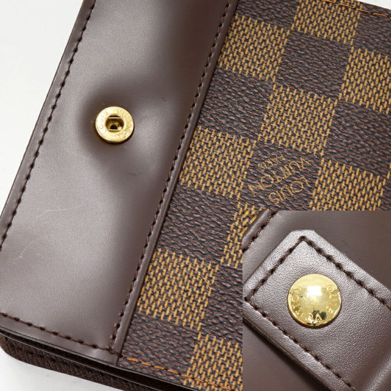 Louis Vuitton Round Zipper Bifold Wallet With Change Pocket Damier Compact Zip