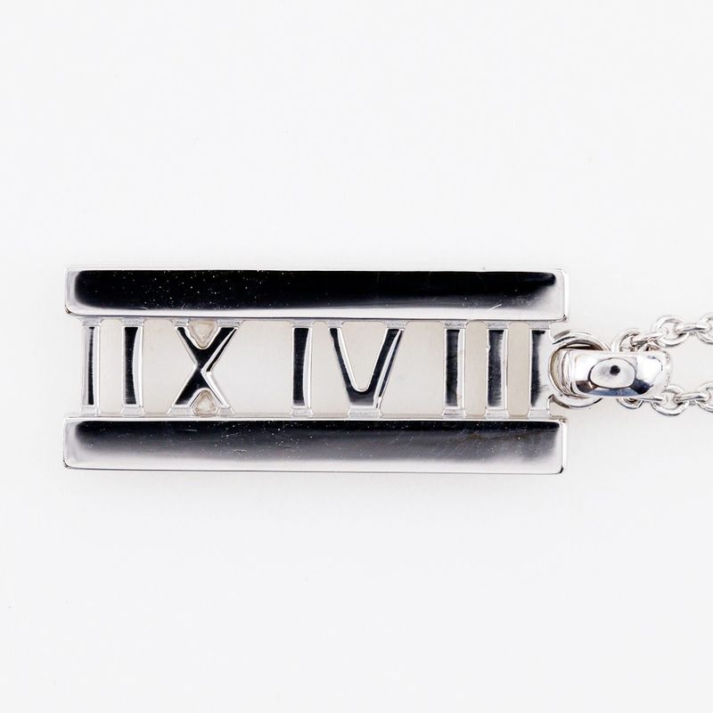 Tiffany & Co Atlas Open Bar 18kwhite Gold X Diamonds Ladies 6.6g Necklace