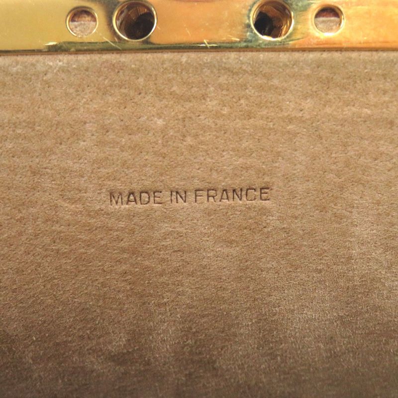 Christian Dior Vintage Leather Beige Gold Hardware Shoulder Bag 0697 Christian