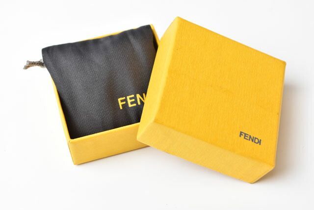 Fendi Key Holder Bagcharm Fendi Mamma Bucket Motif Metallic Yellow Gold Metal