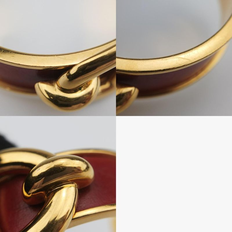 Hermeschaine D'ancre Cuff Gold And Wine Red GP