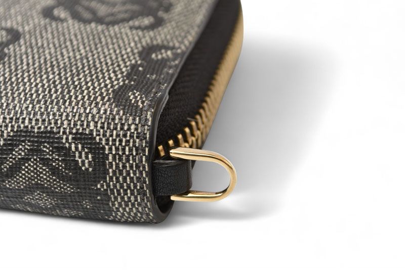 Loewe Wallet Loewe Long Wallet ZIP Around Anagram Gray Black