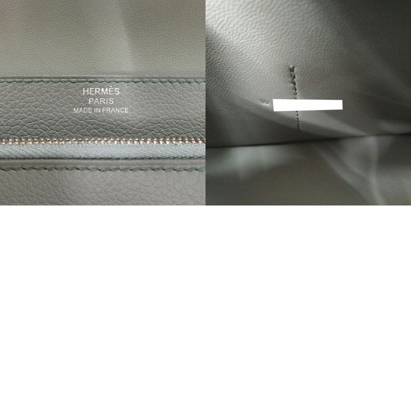 Hermes Dogon Compact Coin Case Leather Vert Amand Evercolor W Engraved 1193