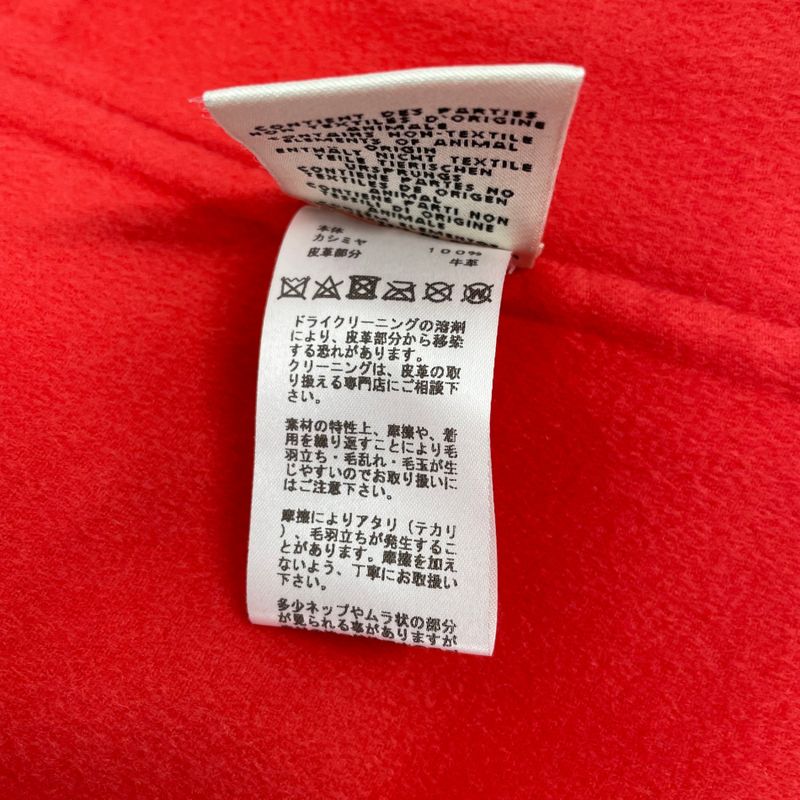 Hermes Current Outerwear Coat Orange X Red Cashmere Women's Size 34