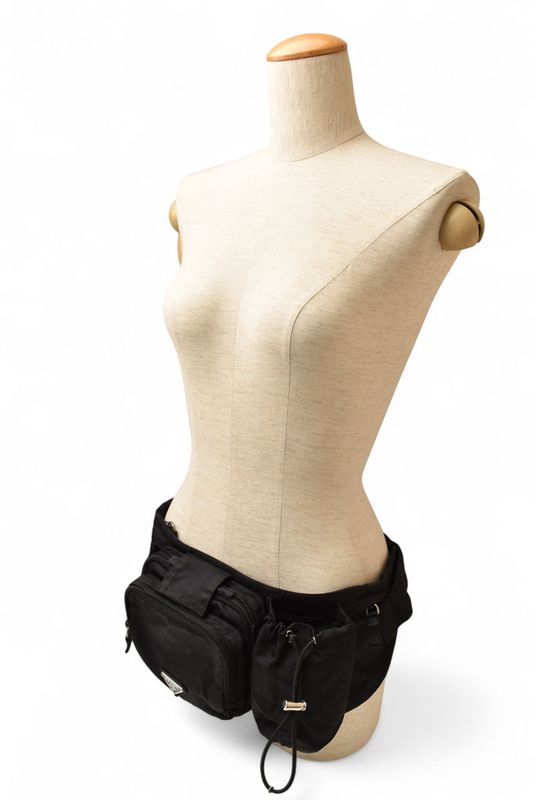 Prada Waist Bag Waist Pouch Body Bag Prada Nylon NERO Black Va0056 Men Women