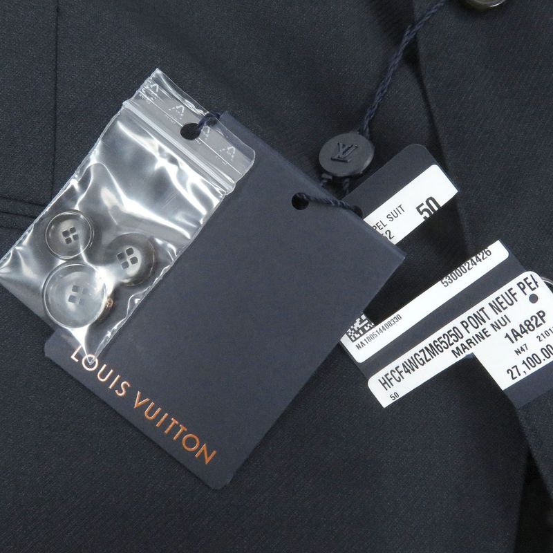 Louis Vuitton PONT NEUF FIT 100% Wool Peaked Lapel Single Tailored Jacket Navy