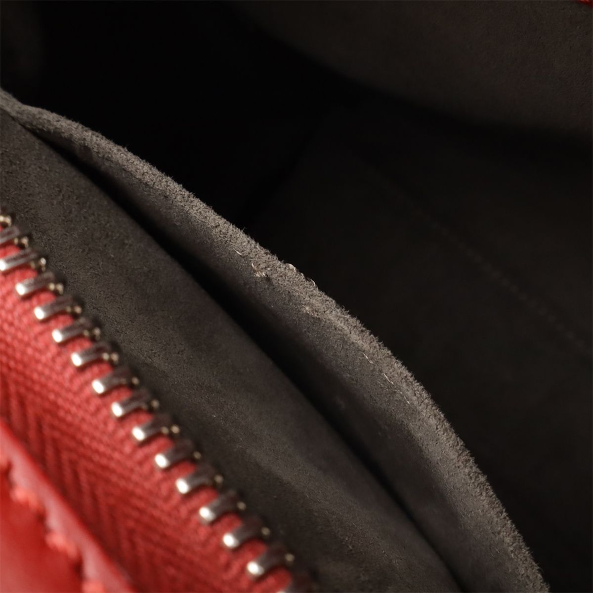 Fendicom Handbag 2WAY Shoulder Bag Semi Shoulder Leather Red With Red Pouch