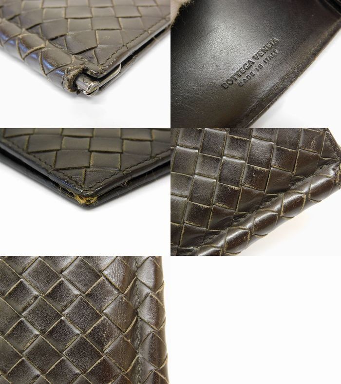 Bottega Veneta 123180 Intrecciato Bifold Wallet - Leather Dark Brown Dark Brown