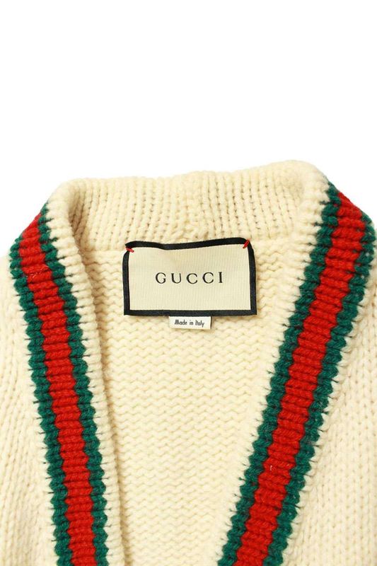 Gucci 21AW 497037 X1561 Oversized Cable Knit Cardigan Men's XS