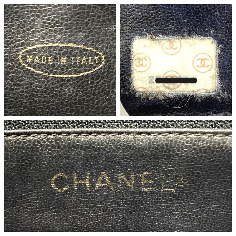 Chanel Shoulder Bag Caviar Skin Black Gold Hardware Coco Mark Tote 2nd Unit