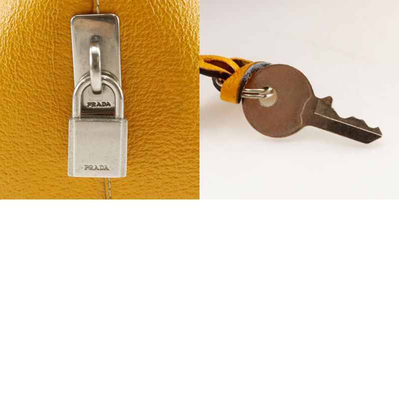 Prada Mini Boston Canvas Brown Women's Tote Bag