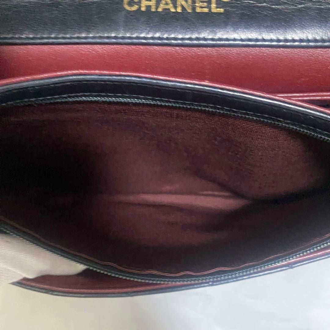 CHANEL Classic Vintage Timeless Lambskin Single Flap Bag Chain Black