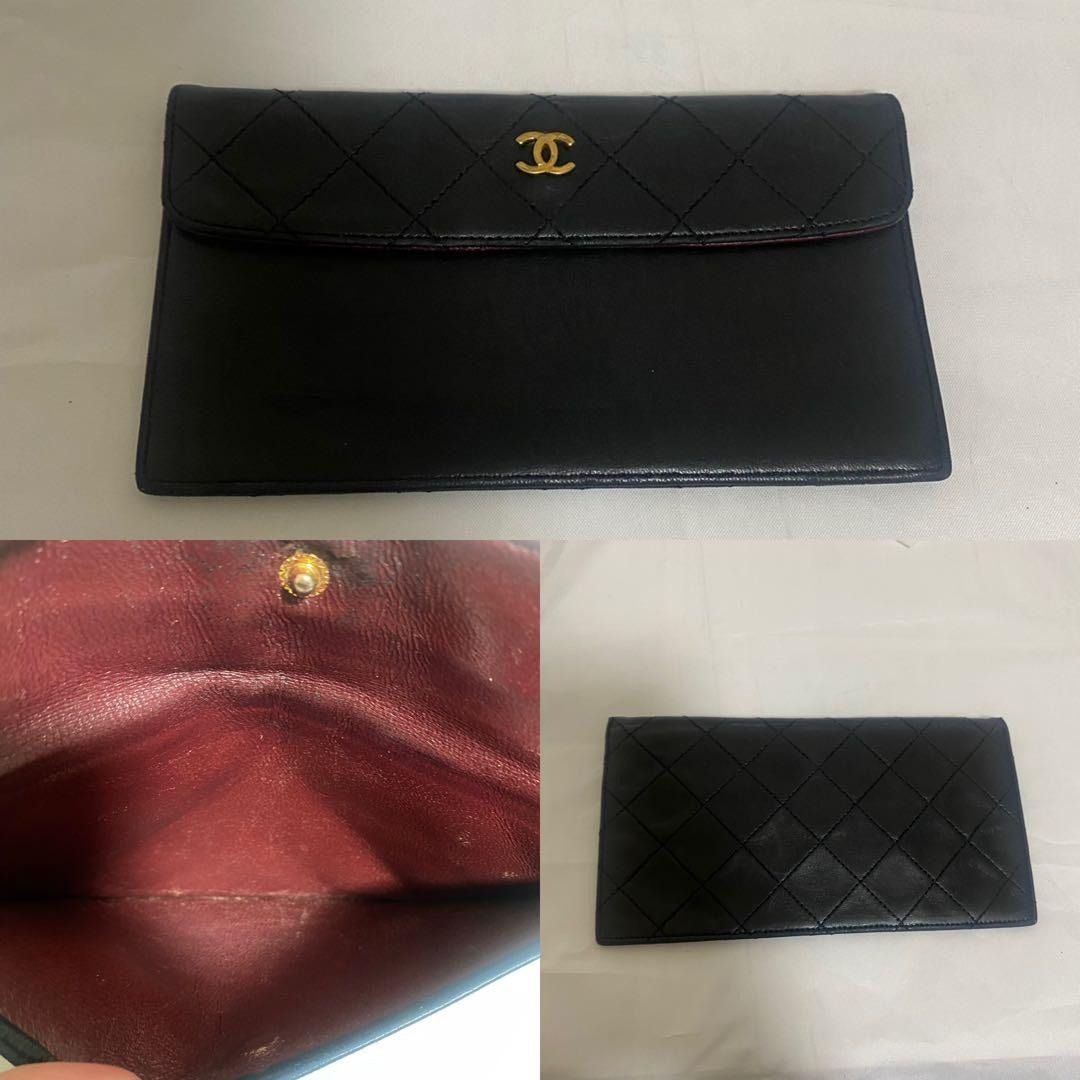CHANEL Classic Vintage Timeless Lambskin Single Flap Bag Chain Black