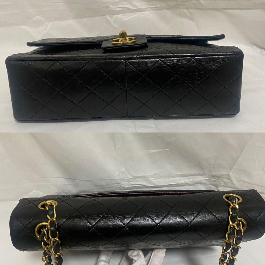 CHANEL Classic Vintage Timeless Lambskin Single Flap Bag Chain Black