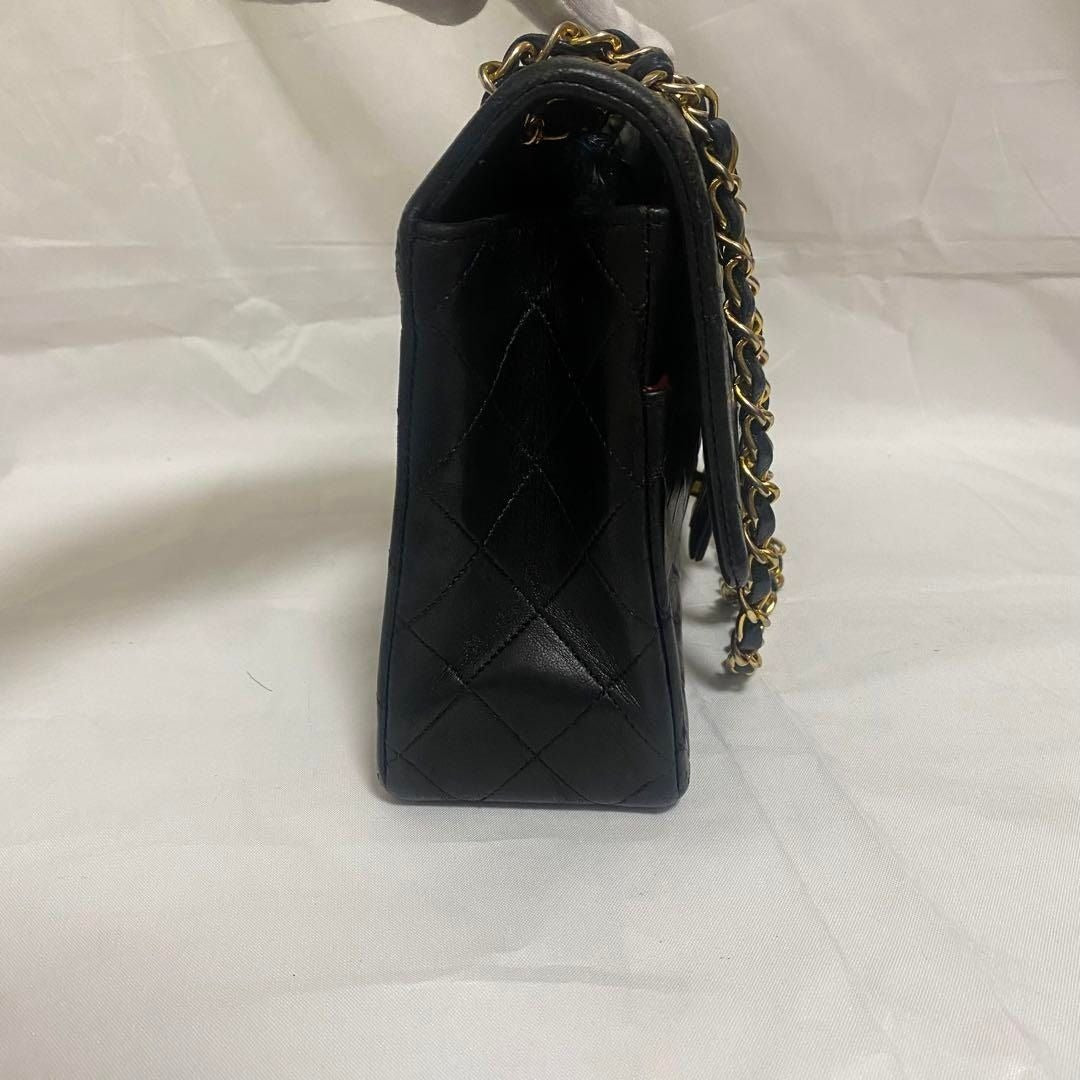 CHANEL Classic Vintage Timeless Lambskin Single Flap Bag Chain Black