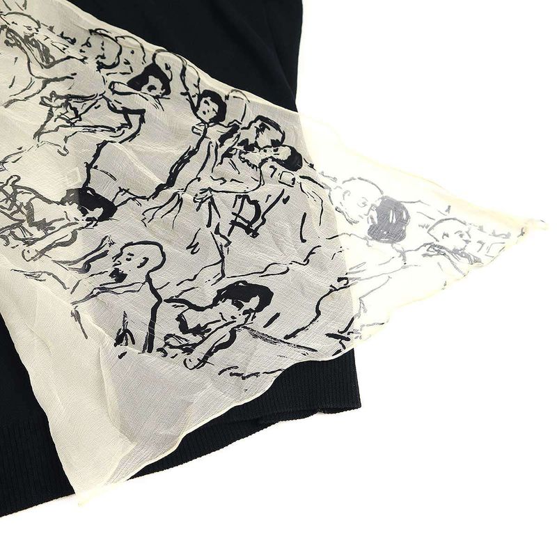 Hermes Silk Shawl Docking Cardigan Black LA