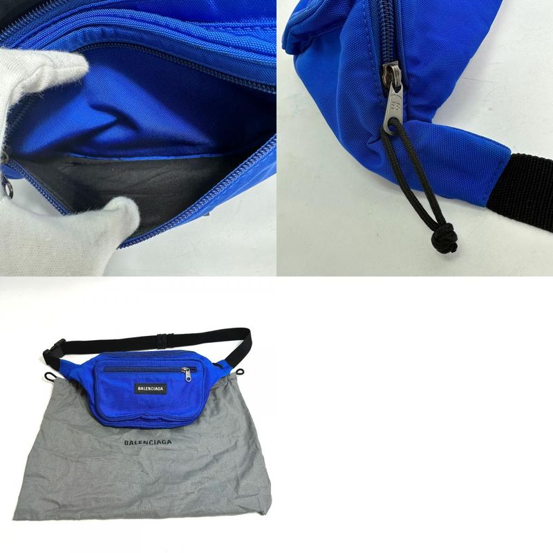 Balenciaga Body Bag Logo Explorer 482389 Nylon Blue
