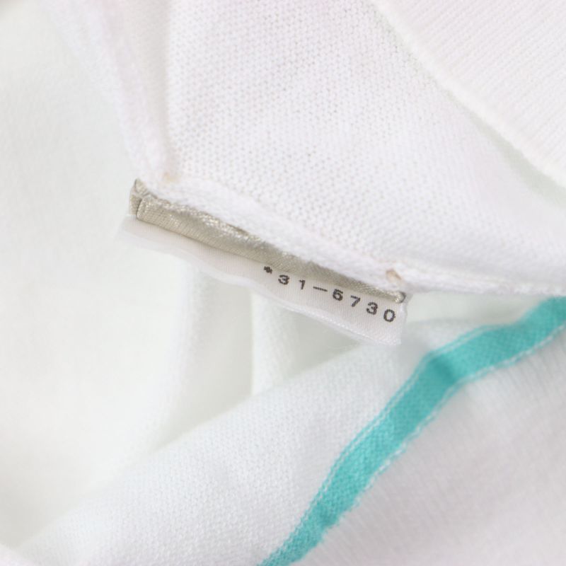 Hermes 23SS 100% Cotton Layered Design Crew Neck High Gauge Knit Sweater White