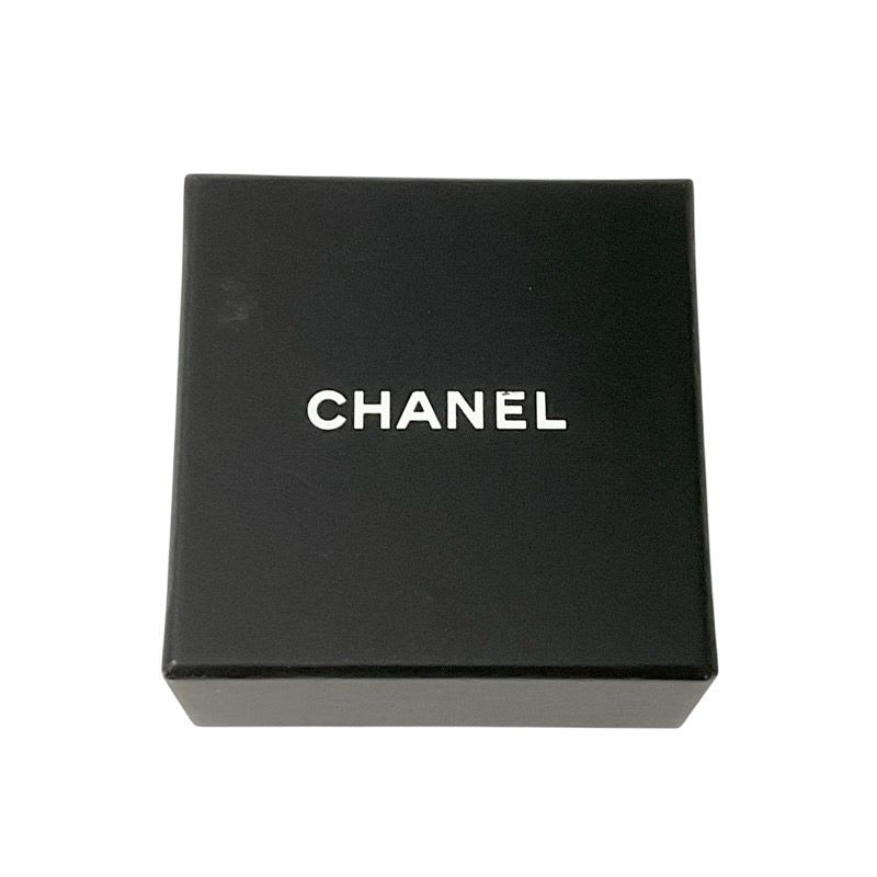 Chanel Ring Gold Black Coco Mark Heart Rhinestone