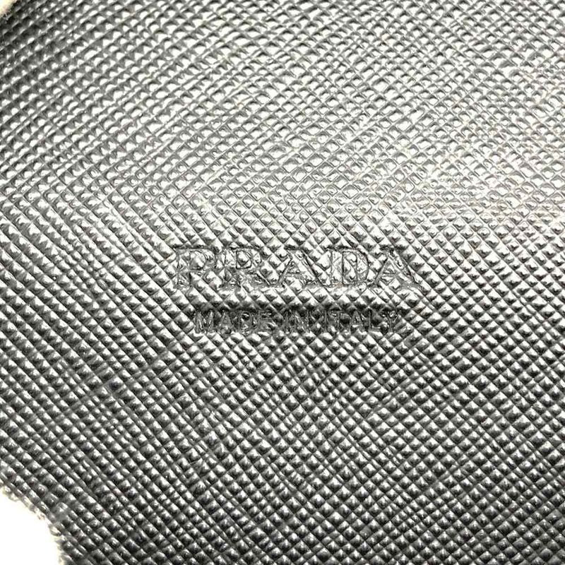 Prada 2ml051 RFID Saffiano Triangle Document Holder Long Wallet Black Ladies