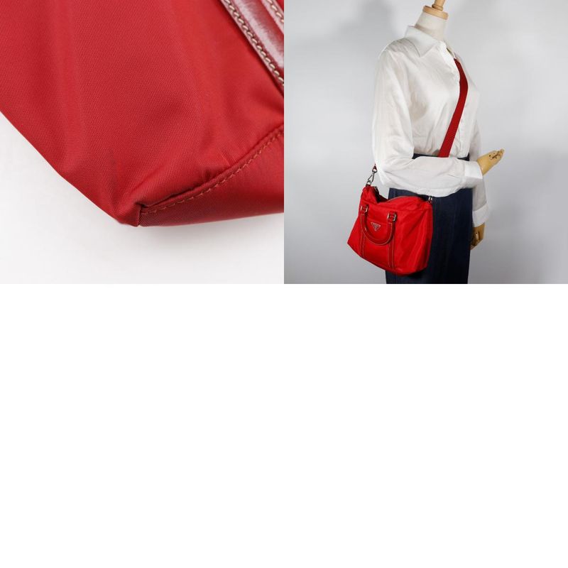 Prada 2WAY Shoulder Nylon Red Ladies Handbag