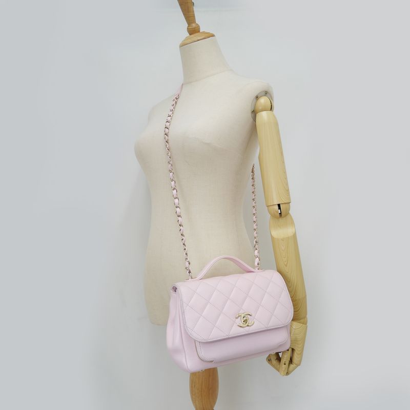 Chanel Business Affinity A93607 Pink Matelasse Caviar Hand Shoulder Bag