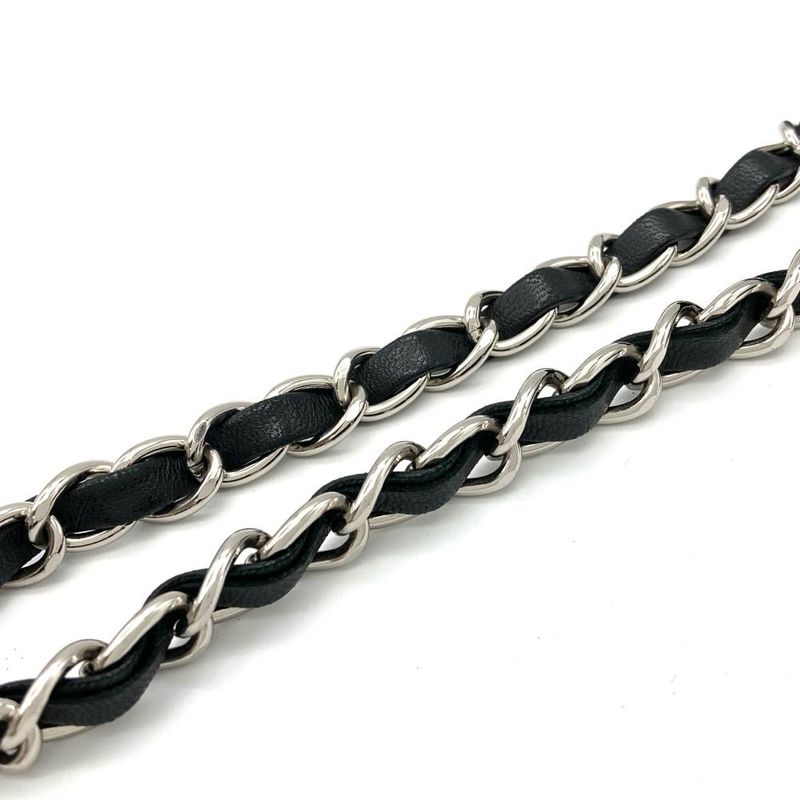 Chanel Camellia No5 Clover Shoulder Bag Velvet Black Coco Mark Chain Shoulder