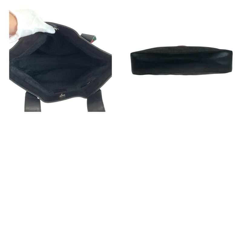 Gucci Sherry Line Black Silver Hardware Canvas 73983 Tote Handbag Ladies 504497