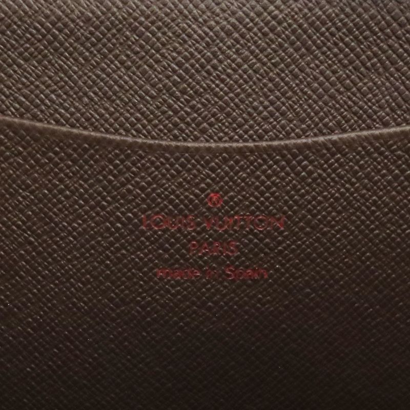 Louis Vuitton Long Wallet Porte Monejip Damier Canvas Damier Ebene Gold