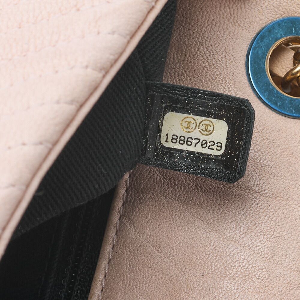 Chanel Shoulder Bag Calfskin V-stitched Beige Turnlock Single Flap With Gold