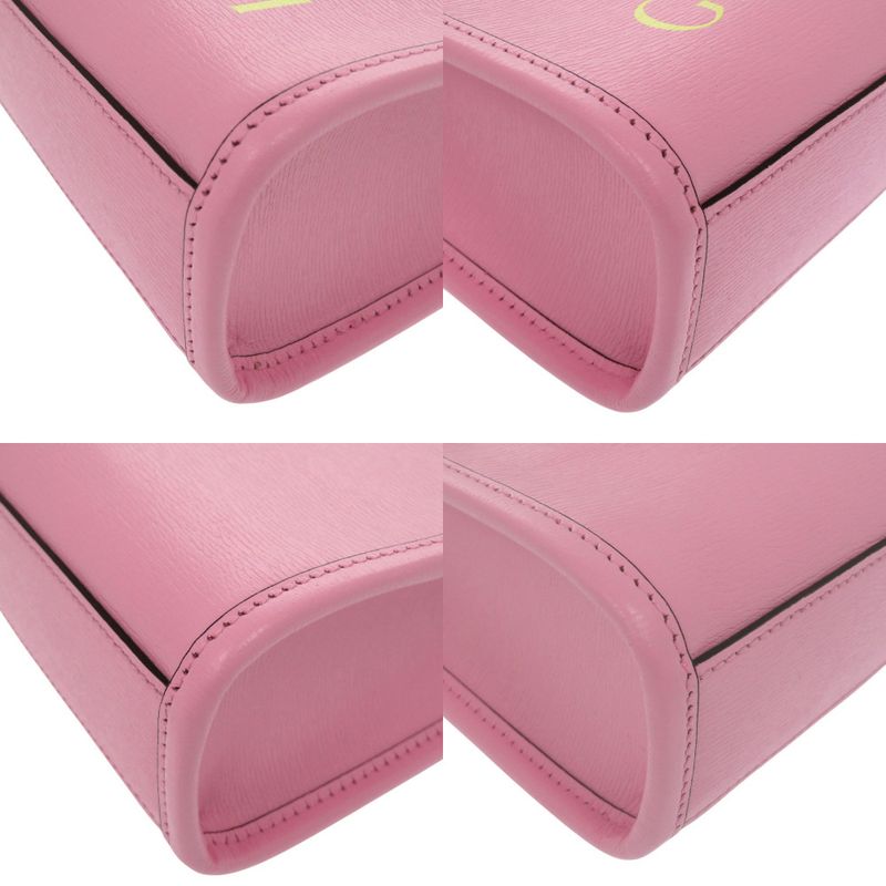 Gucci Bananya Collaboration 671623 Leather 2-way Handbag Pink 0727 Gucci