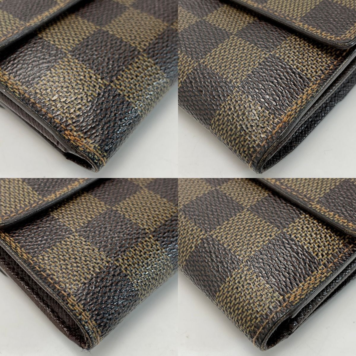 Louis Vuitton Damier Portefeuille Elise N61654 Brown Bifold Wallet Leather