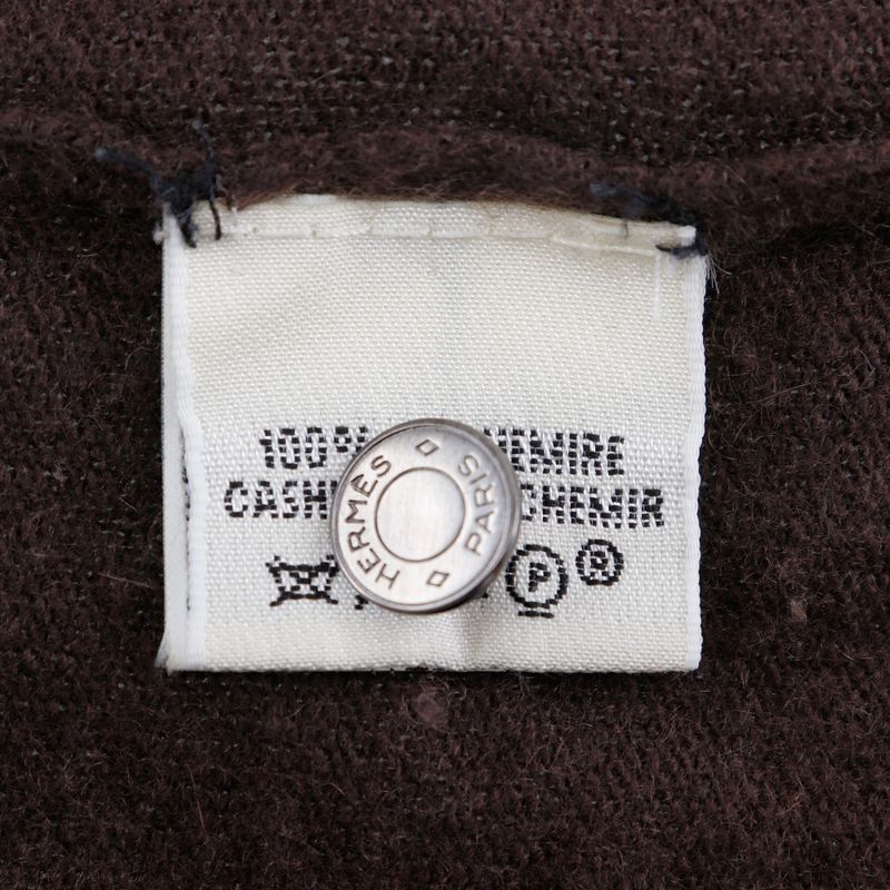Hermes Serie Button Cashmere Brown Women's Cardigan