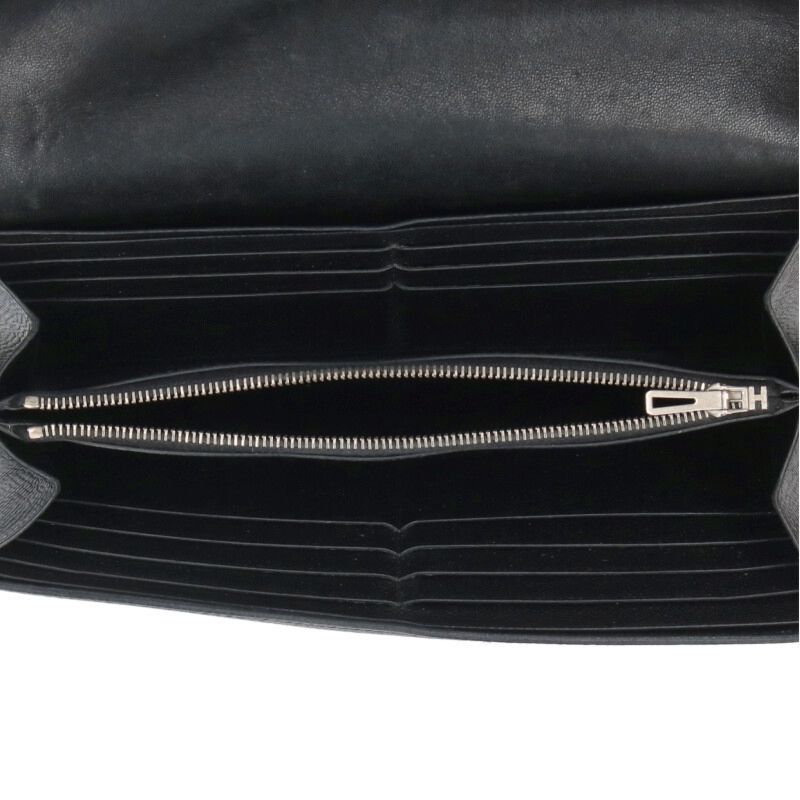 Hermes Constance Long □R Engraved Svhardware Vaux Epson Wallet Men's