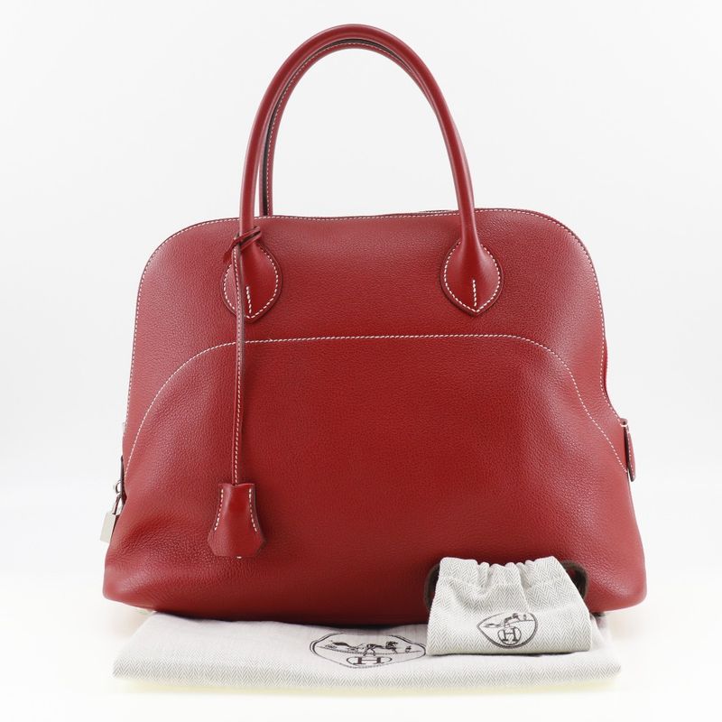 Hermes Bolide Relax 35 X Taurillon Nobillot Rouge Cazac Red T Ladies Handbag