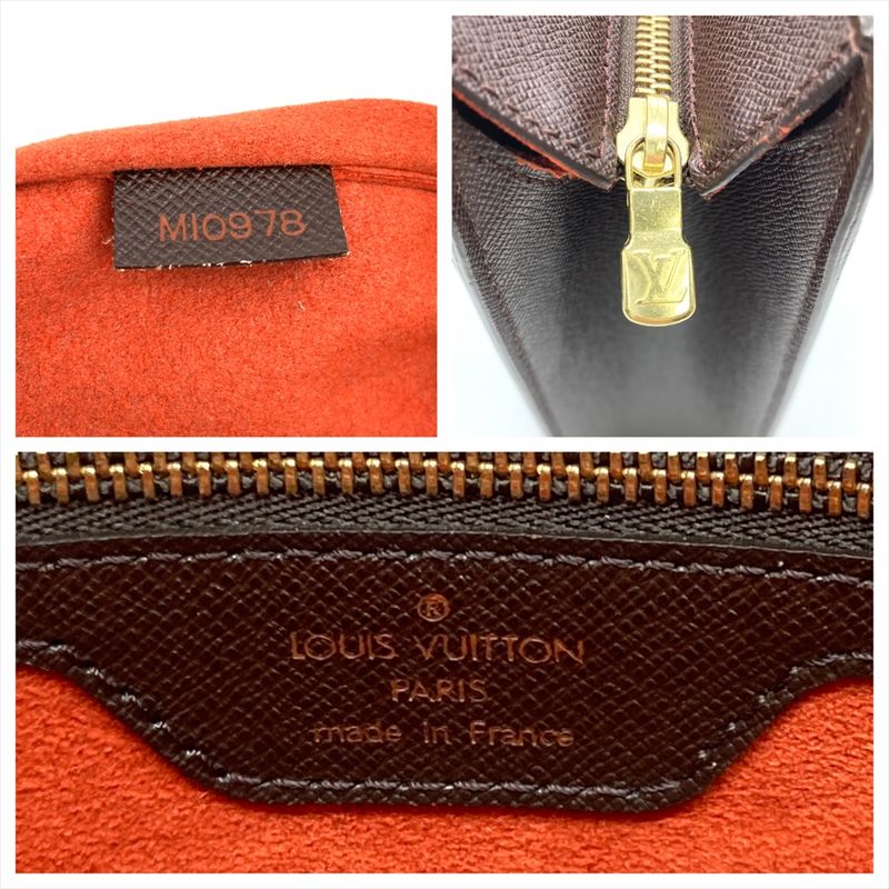 Louis Vuitton Sac Plastic Handbag Damier Ebène N51140 Brown Gold Hardware