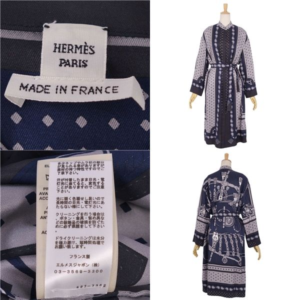 Hermes Dress 22AW Shirt All-over Silk Tote