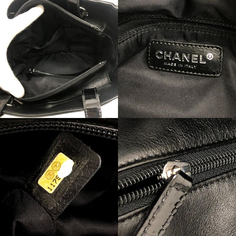 Chanel Tote Bag CC Coco Mark Paris Biarritz PM A34208 Enamel Black