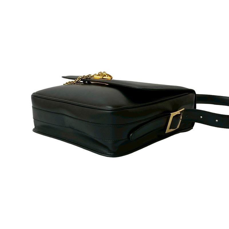 Celine Vintage Logo Ring Hardware Calf Leather Shoulder Bag