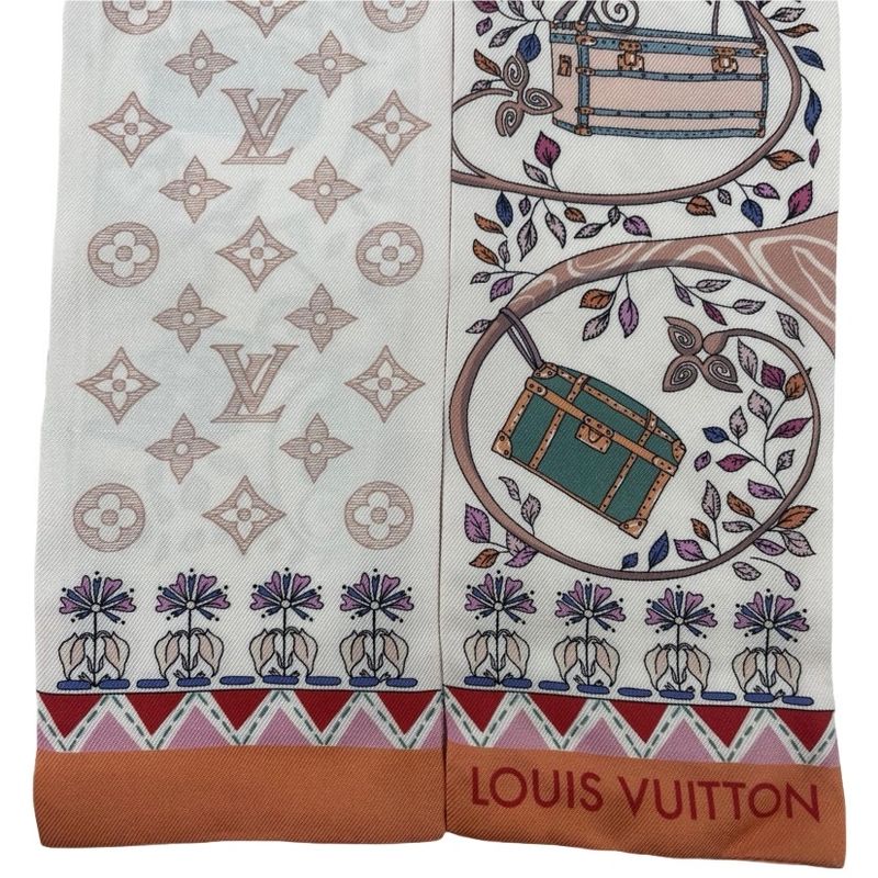 Louis Vuitton Monogram Tree Of Louis Reversible Scarf Twilly Bandeau In Pink