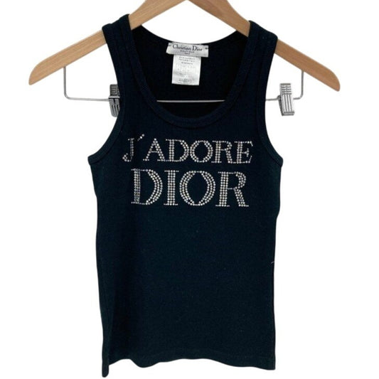 Christian Dior J'Adore Dior Rhinestones Galliano Tank Top Shirt 38