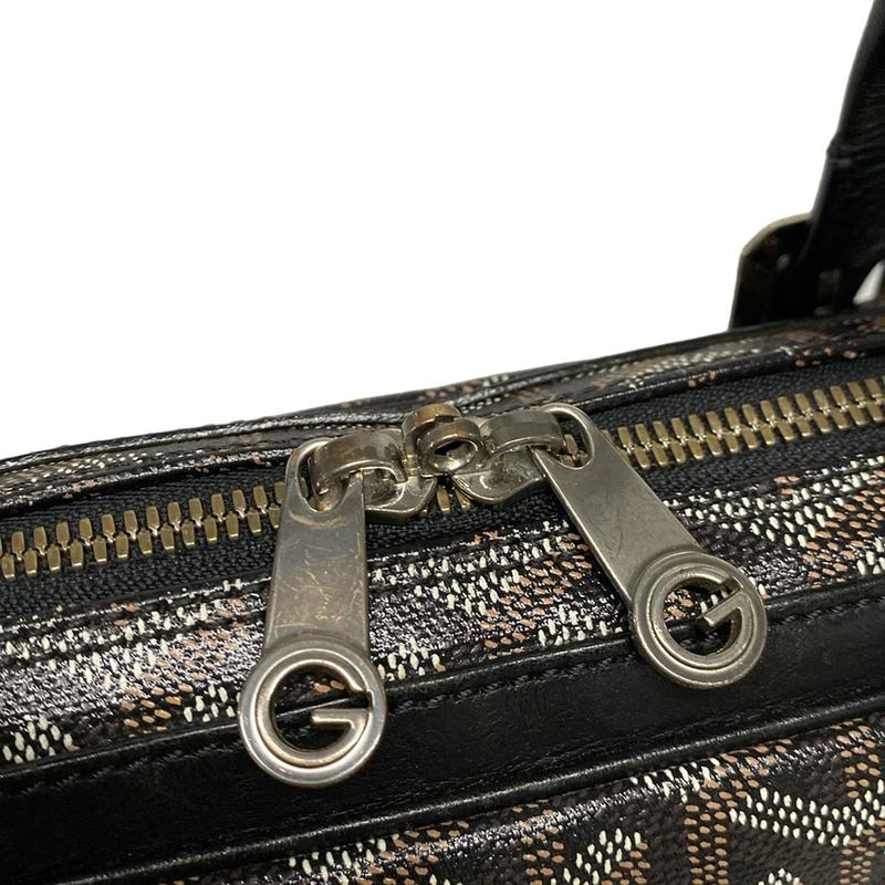 Goyard Business Bag Diplomat Black×brown×white Leather