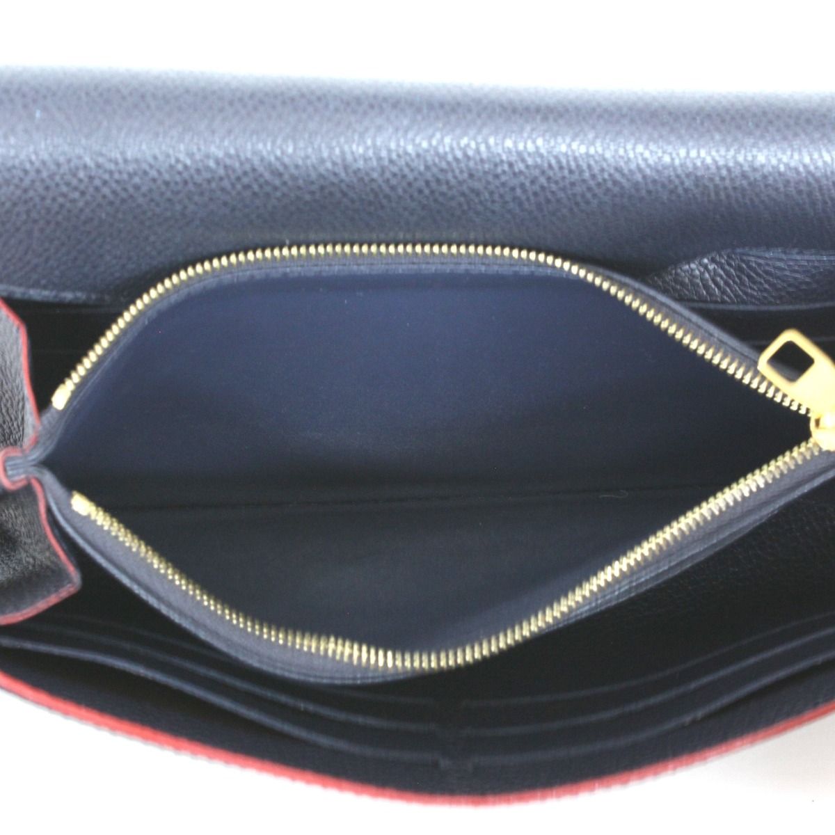 Louis Vuitton Monogram Empreinte Portefeuille Sarah Marine Rouge Long Wallet